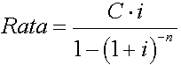 Formula per il calcolo della rata